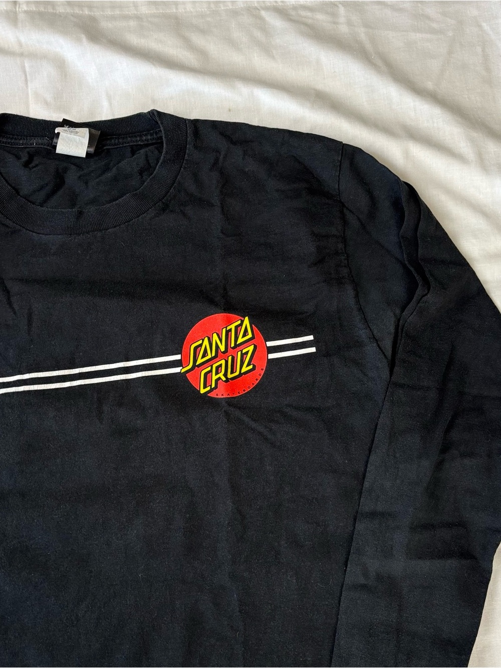 Santa Cruz Skateboards Black Long Sleeve Tee with Red & Yellow Logo